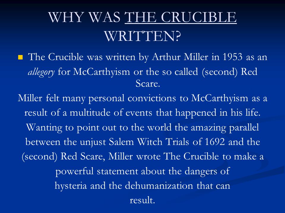 Essay, Research Paper: Arthur Miller And Crucible